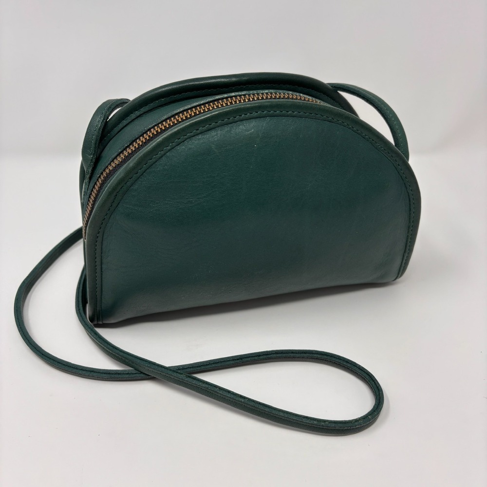 Vintage COACH Kimball Purse Jade Green Leather 9911 Crescent Crossbody USA